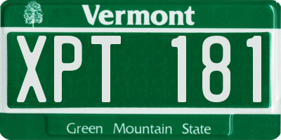 VT license plate XPT181