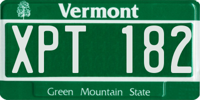 VT license plate XPT182