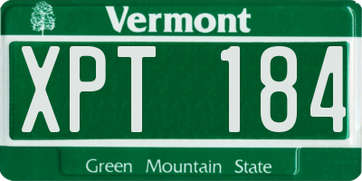 VT license plate XPT184