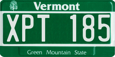VT license plate XPT185