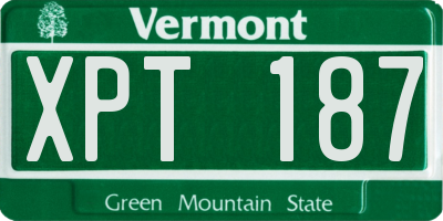 VT license plate XPT187