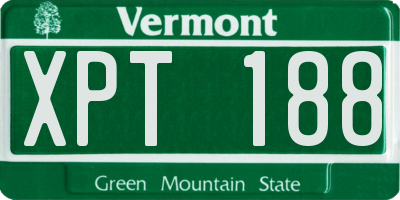VT license plate XPT188