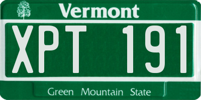 VT license plate XPT191