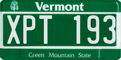 VT license plate XPT193