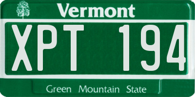 VT license plate XPT194