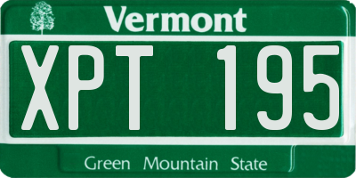 VT license plate XPT195