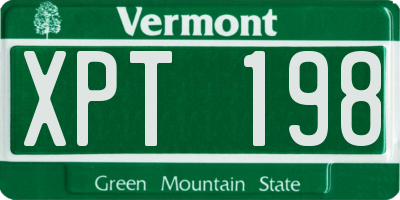 VT license plate XPT198