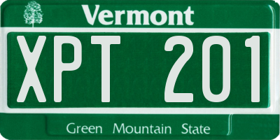VT license plate XPT201