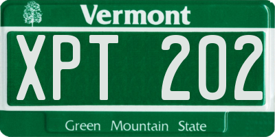VT license plate XPT202