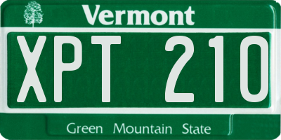 VT license plate XPT210