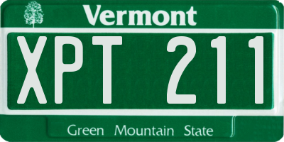 VT license plate XPT211
