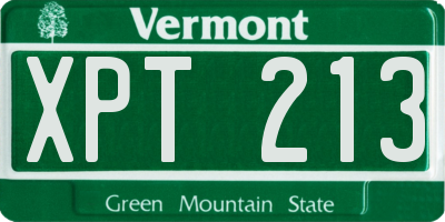 VT license plate XPT213