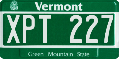 VT license plate XPT227