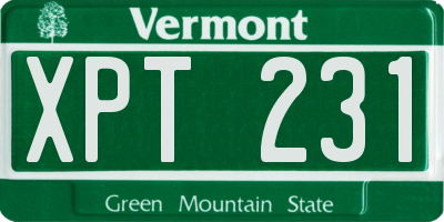 VT license plate XPT231