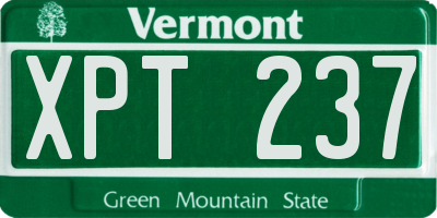 VT license plate XPT237