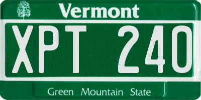 VT license plate XPT240