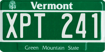 VT license plate XPT241