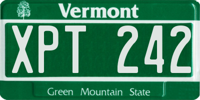 VT license plate XPT242