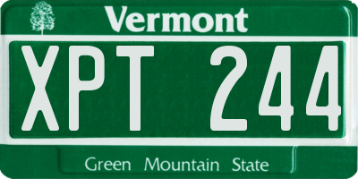 VT license plate XPT244