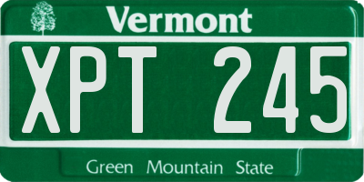 VT license plate XPT245