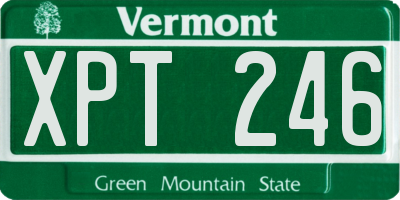 VT license plate XPT246