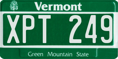 VT license plate XPT249