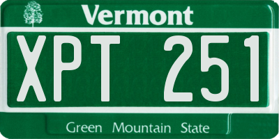 VT license plate XPT251