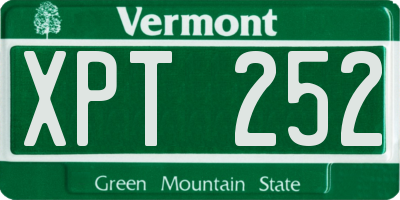 VT license plate XPT252