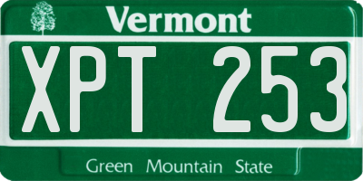 VT license plate XPT253
