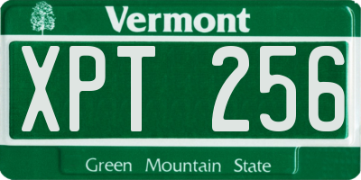 VT license plate XPT256