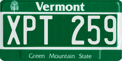 VT license plate XPT259