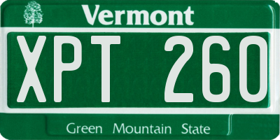 VT license plate XPT260