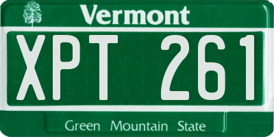 VT license plate XPT261
