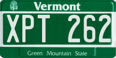 VT license plate XPT262