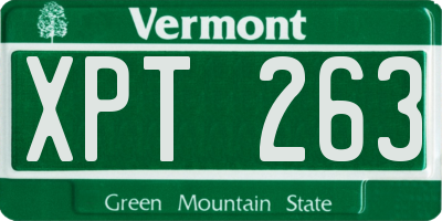 VT license plate XPT263