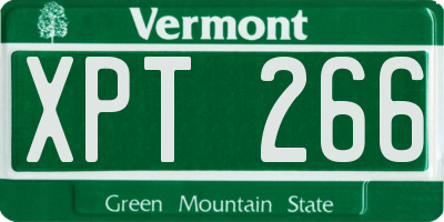 VT license plate XPT266