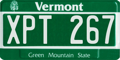 VT license plate XPT267