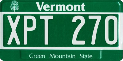VT license plate XPT270