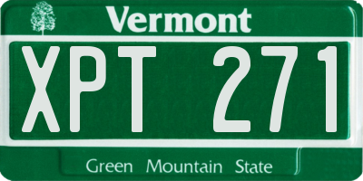 VT license plate XPT271