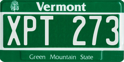 VT license plate XPT273