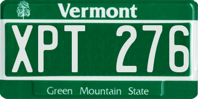 VT license plate XPT276