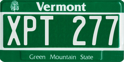 VT license plate XPT277