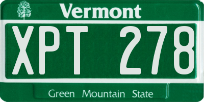VT license plate XPT278