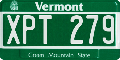 VT license plate XPT279