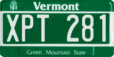 VT license plate XPT281