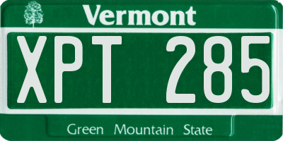VT license plate XPT285