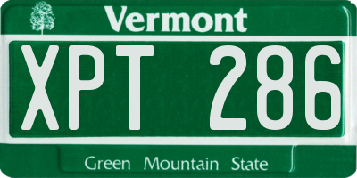 VT license plate XPT286