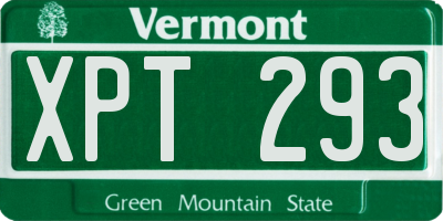 VT license plate XPT293