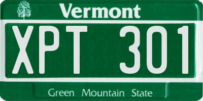 VT license plate XPT301