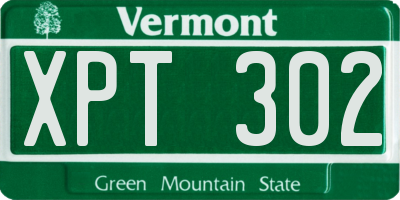 VT license plate XPT302